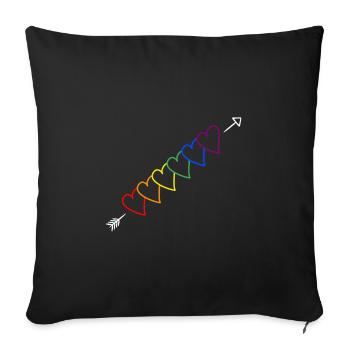 Pfeil Regenbogen LGBT - Sofakissenbezug 45 x 45 cm - Schwarz - Vorne
