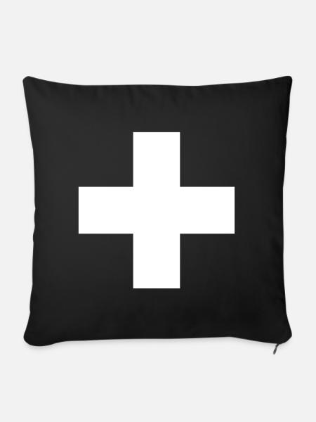 Schweizerkreuz - Sofakissenbezug 45 x 45 cm - Schwarz