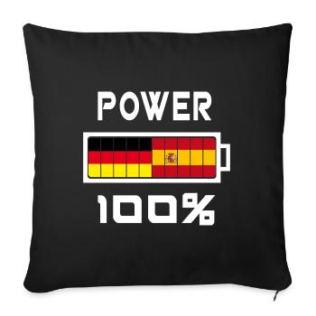 Deutschland und Spanien Power 100% - Sofakissenbezug 45 x 45 cm - Schwarz - Vorne