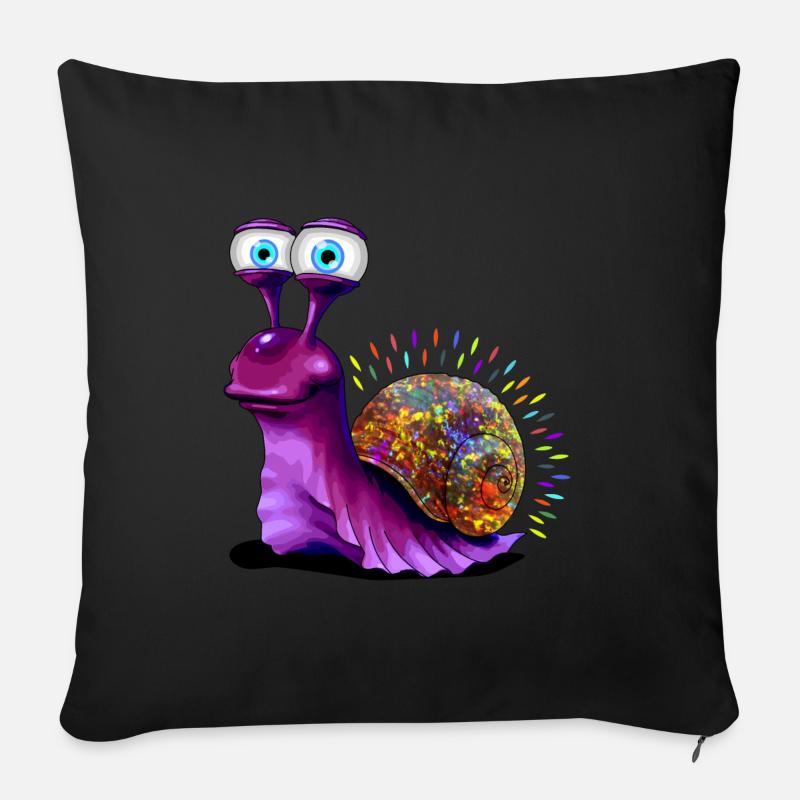 Opal Snail - Opal Schnecke - Sofakissenbezug 45 x 45 cm - Schwarz