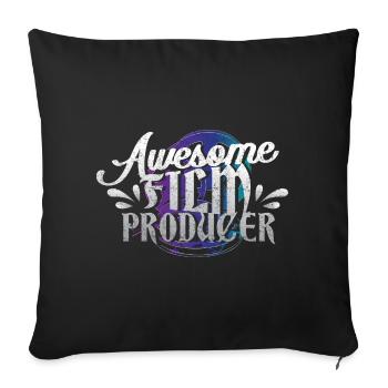 Filmmaker cinema gift - Sofa pillowcase 17,3'' x 17,3'' (45 x 45 cm) - black - Front