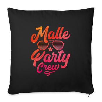 Malle party crew bunt - Sofakissenbezug 45 x 45 cm - Schwarz - Vorne