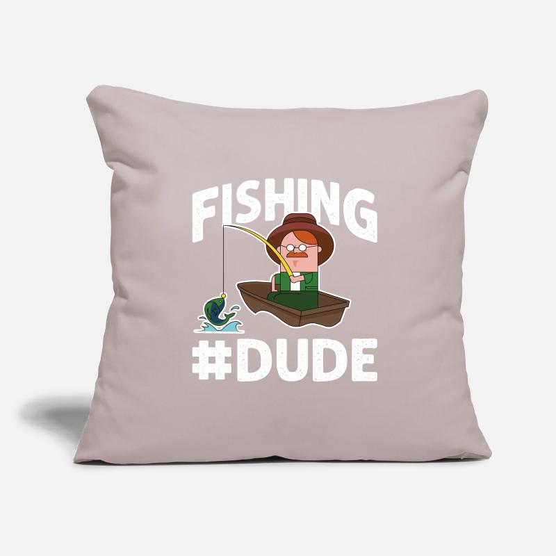 Fischen angeln boot comic spruch Sofakissenbezug 45 x 45 cm