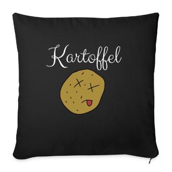 Kartoffel - Sofakissenbezug 45 x 45 cm - Schwarz - Vorne