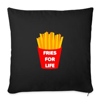 Fries fries - Sofa pillowcase 17,3'' x 17,3'' (45 x 45 cm) - black - Front