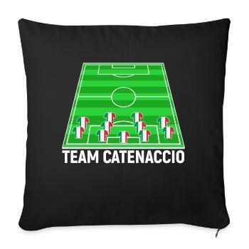 Italien Fussballteam Mannschaft Catenaccio Fan - Sofakissenbezug 45 x 45 cm - Schwarz - Vorne