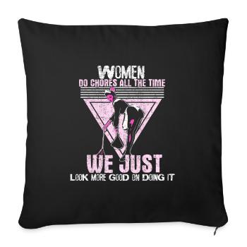 Nettoyage ménager - Housse de coussin décorative 45 x 45 cm - noir - Devant