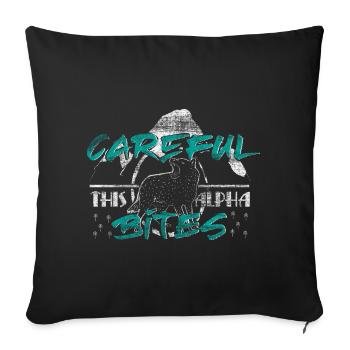 Wolf Alpha Wolf Gift - Sofa pillowcase 17,3'' x 17,3'' (45 x 45 cm) - black - Front