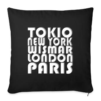 WISMAR METROPOLIS - Sofa pillowcase 17,3'' x 17,3'' (45 x 45 cm) - black - Front
