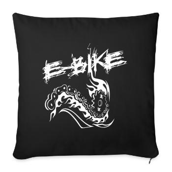 E-bike rider - Sofa pillowcase 17,3'' x 17,3'' (45 x 45 cm) - black - Front