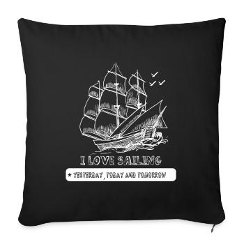 skipper pour voilier - Housse de coussin décorative 45 x 45 cm - noir - Devant