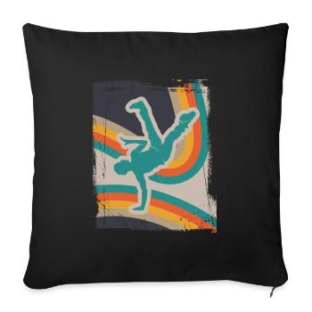 Breakdancing - Sofa pillowcase 17,3'' x 17,3'' (45 x 45 cm) - black - Front
