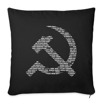 Human Sickle and hammers - Sofa pillowcase 17,3'' x 17,3'' (45 x 45 cm) - black - Front