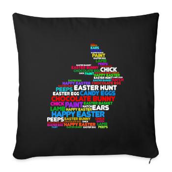 Lapin de pâques lapin joyeuses pâques lapin oeufs de pâques - Housse de coussin décorative 45 x 45 cm - noir - Devant