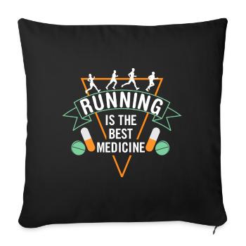 La course est le meilleur remède - Housse de coussin décorative 45 x 45 cm - noir - Devant