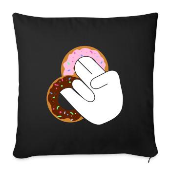 Donuts? - Sofa pillowcase 17,3'' x 17,3'' (45 x 45 cm) - black - Front