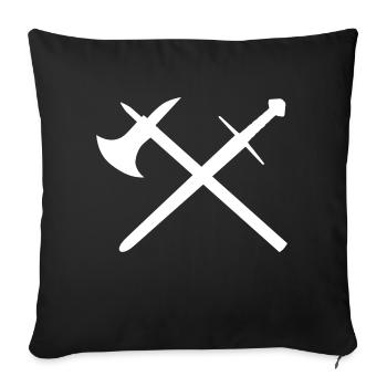 Épée et hache - Housse de coussin décorative 45 x 45 cm - noir - Devant