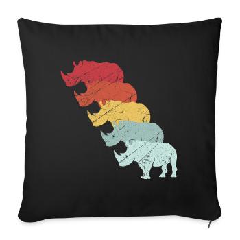 Rhinoceros - Sofa pillowcase 17,3'' x 17,3'' (45 x 45 cm) - black - Front