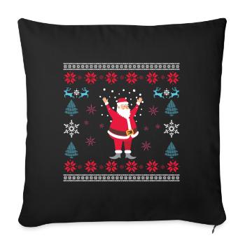 Weihnachten Santa Claus Weihnachtsmann - Sofakissenbezug 45 x 45 cm - Schwarz - Vorne