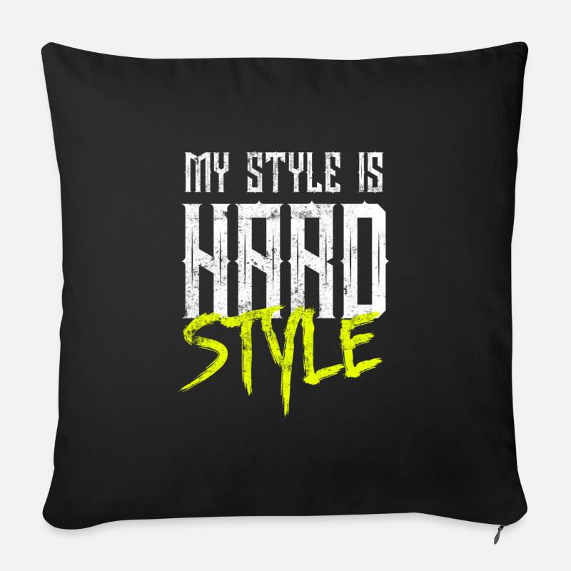 Hardstyle Musik - Sofakissenbezug 45 x 45 cm - Schwarz