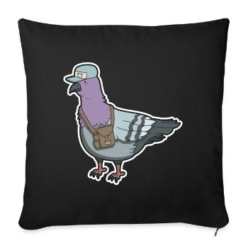 Pigeon bird gift pigeon animal pigeon fancier - Sofa pillowcase 17,3'' x 17,3'' (45 x 45 cm) - black - Front