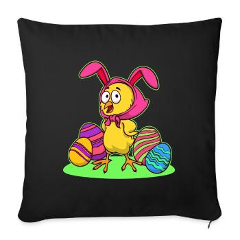 Easter chick chick easter happy easter eggs - Sofa pillowcase 17,3'' x 17,3'' (45 x 45 cm) - black - Front