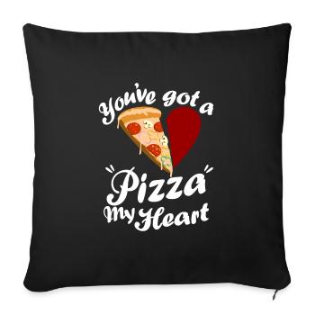 Vous avez une pizza dans mon cœur - Housse de coussin décorative 45 x 45 cm - noir - Devant