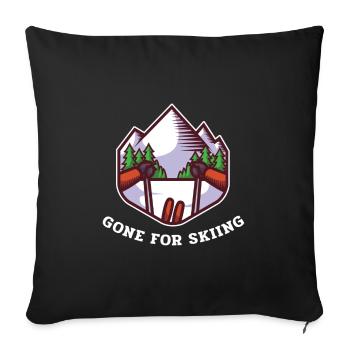 Gone For Skiing - Sofa pillowcase 17,3'' x 17,3'' (45 x 45 cm) - black - Front