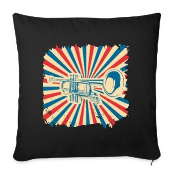 Trumpet Gift Orchestra Instrument Music Band - Sofa pillowcase 17,3'' x 17,3'' (45 x 45 cm) - black - Front
