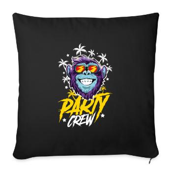 Monkey party crew - Sofa pillowcase 17,3'' x 17,3'' (45 x 45 cm) - black - Front