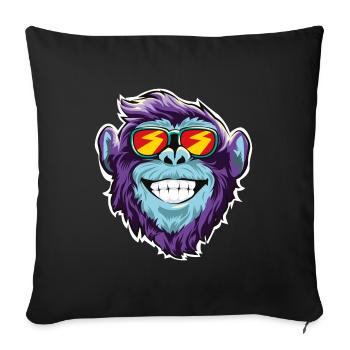Affe Sonnenbrille Kopf Gesicht - Sofakissenbezug 45 x 45 cm - Schwarz - Vorne