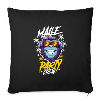 Malle Affe Party Crew - Sofakissenbezug 45 x 45 cm - Schwarz - Vorne