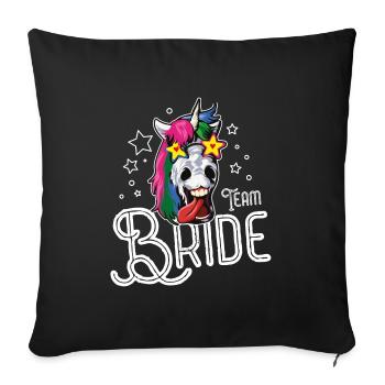 Équipe de licorne mariée - Housse de coussin décorative 45 x 45 cm - noir - Devant