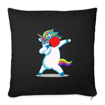 Table tennis unicorn dabbing unicorn horse gift - Sofa pillowcase 17,3'' x 17,3'' (45 x 45 cm) - black - Front