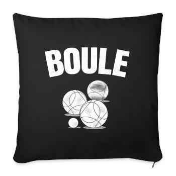 Boule boules Jeu Pétanque Boules Sport Tournoi - Housse de coussin décorative 45 x 45 cm - noir - Devant