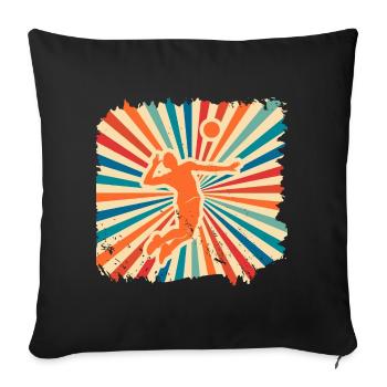 Volleyball volleyball cadeau de beach volley - Housse de coussin décorative 45 x 45 cm - noir - Devant