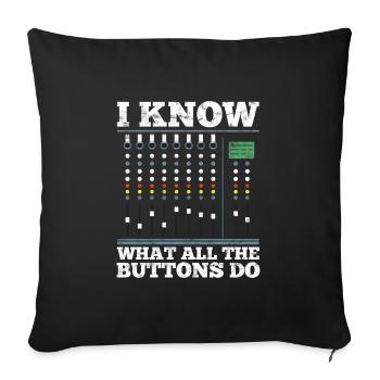 Sound Engineer t-shirt - Sofa pillowcase 17,3'' x 17,3'' (45 x 45 cm) - black - Front