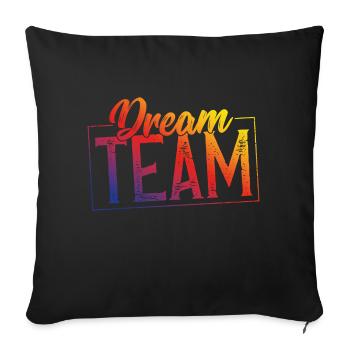 Dream team estampillé coloré - Housse de coussin décorative 45 x 45 cm - noir - Devant