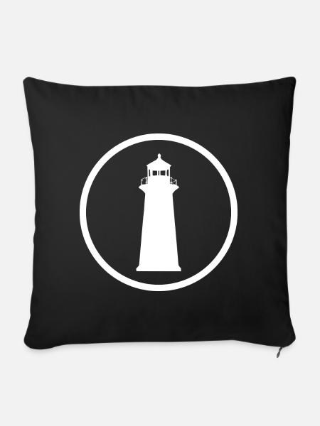 lighthouse - Sofa pillowcase 17,3'' x 17,3'' (45 x 45 cm) - black