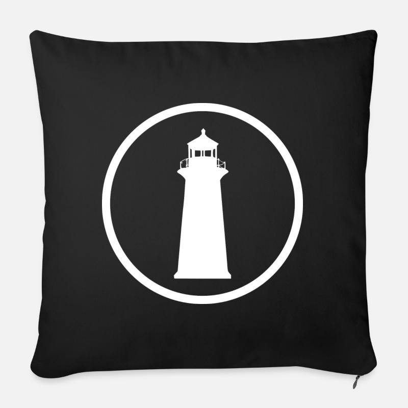 lighthouse - Sofa pillowcase 17,3'' x 17,3'' (45 x 45 cm) - black