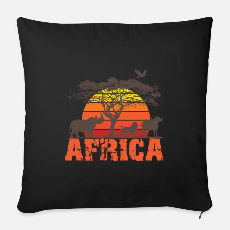 Afrika - Sofakissenbezug 45 x 45 cm - Schwarz