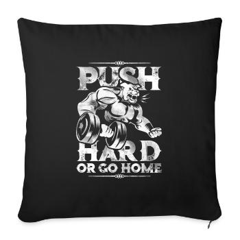 Bulldogg push gym bodybuilding - Sofakissenbezug 45 x 45 cm - Schwarz - Vorne