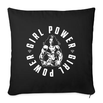 Girl power bodybuilderin gym - Sofakissenbezug 45 x 45 cm - Schwarz - Vorne