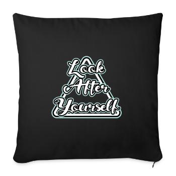 saying - Sofa pillowcase 17,3'' x 17,3'' (45 x 45 cm) - black - Front