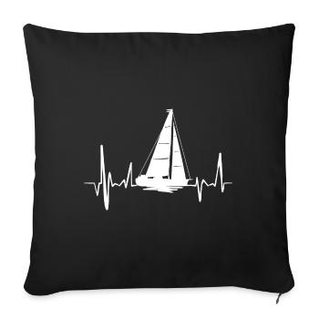 Sailor Heartbeat - Sofakissenbezug 45 x 45 cm - Schwarz - Vorne