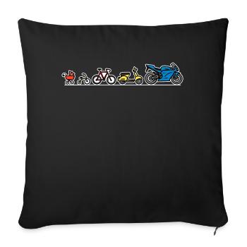 Biker Evolution Motorrad Entwicklung Fortschritt - Sofakissenbezug 45 x 45 cm - Schwarz - Vorne