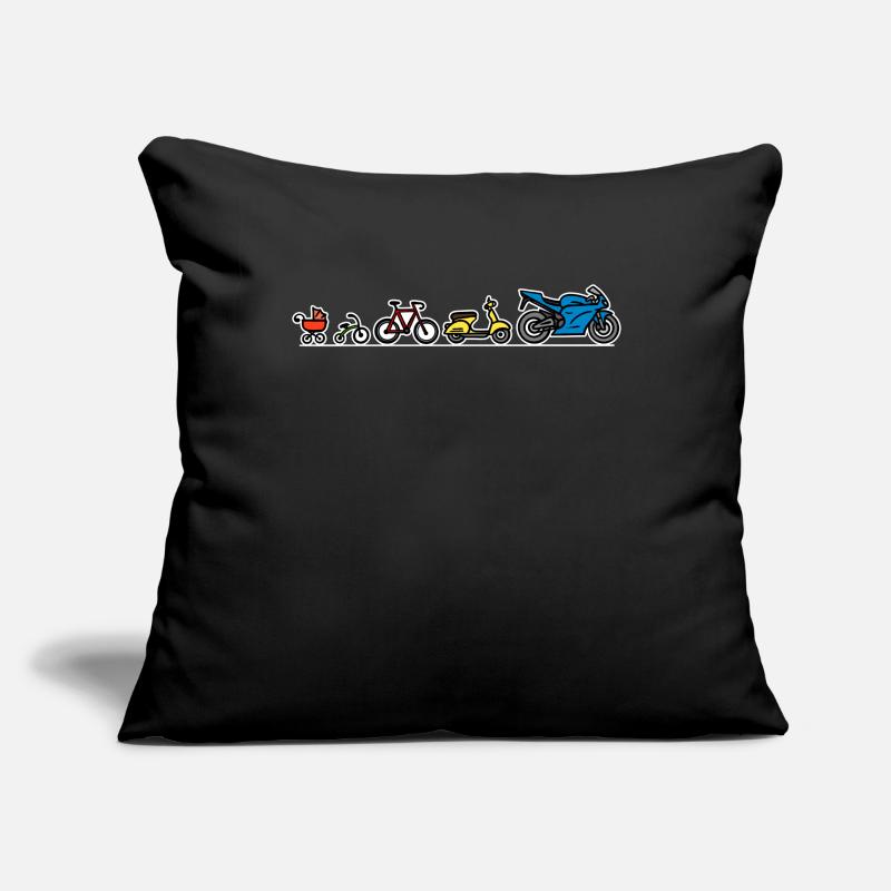Evolution du développement de la moto Biker Evolution Housse de coussin décorative 45 x 45 cm