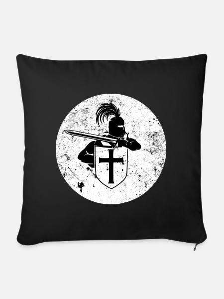 chevalier - Housse de coussin décorative 45 x 45 cm - noir