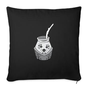 Flowerful Mate - Sofakissenbezug 45 x 45 cm - Schwarz - Vorne