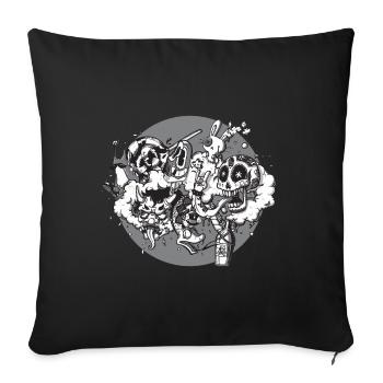 Graffiti-Mix - Gesegnet seien die Narren - Sofakissenbezug 45 x 45 cm - Schwarz - Vorne